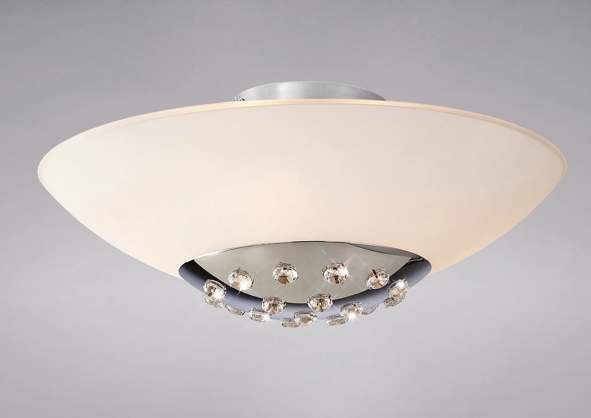 IL30691  Amada Crystal  Flush Ceiling 6 Light Polished Chrome